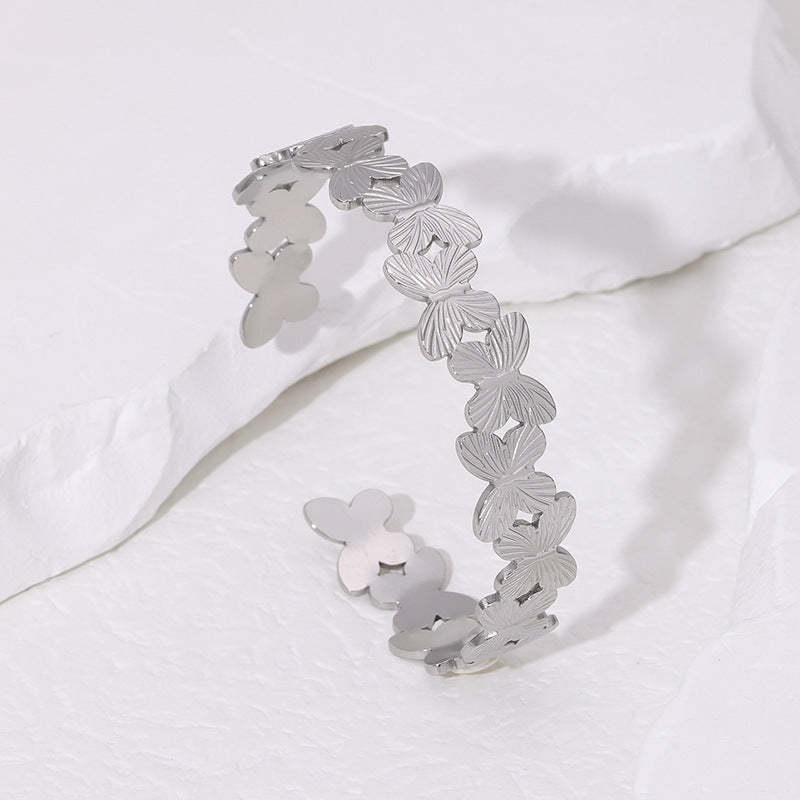 Gold Butterfly Bracelet – Adjustable Stainless Steel Women’s Jewelry