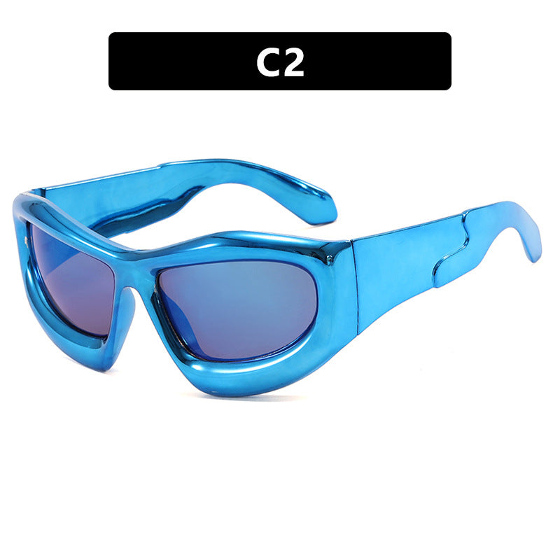 [Quantum] Chrome Oversized Sunglasses