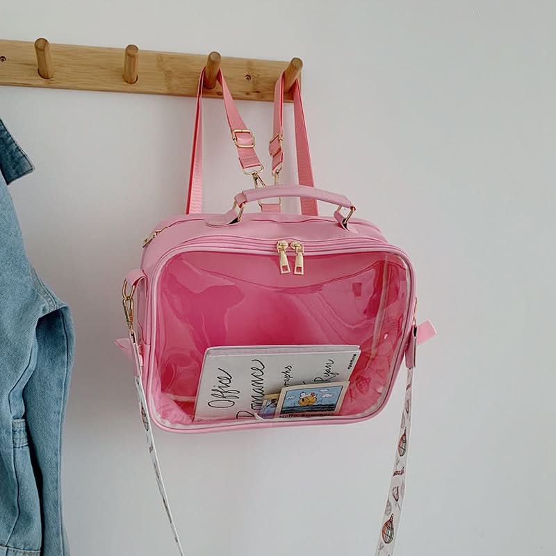 Transparent Jelly Backpack for Students - Multi-Purpose Shoulder Bag