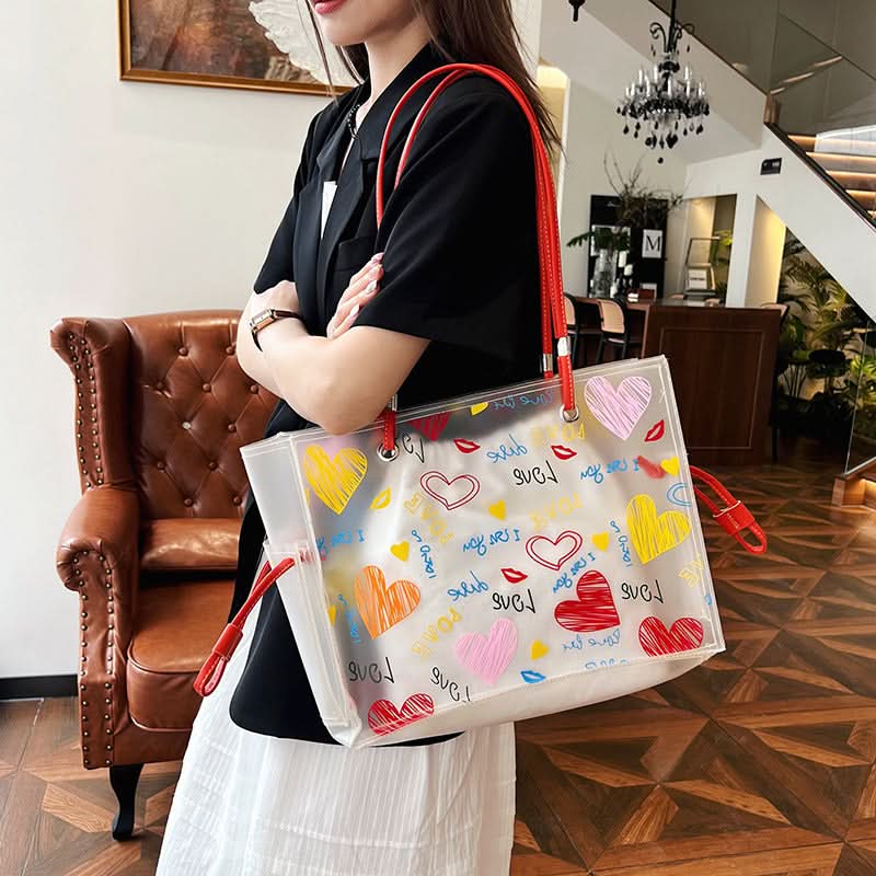 Women's Transparent Trendy Shoulder Tote Bag