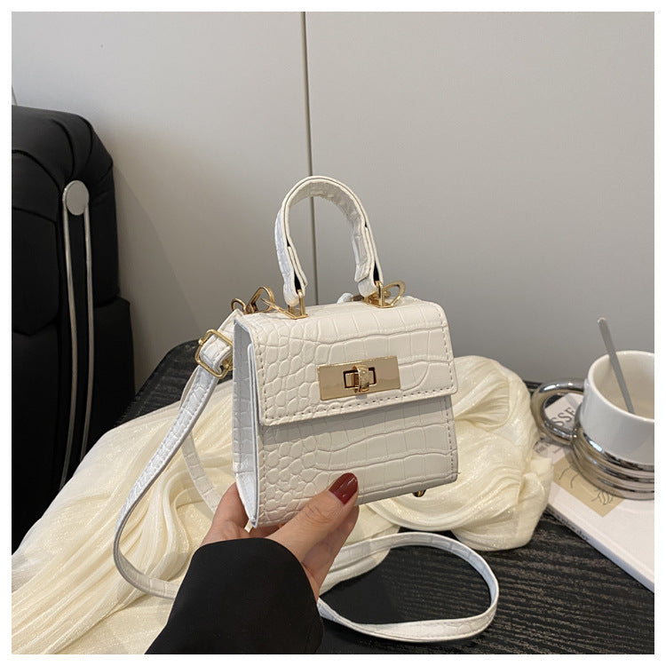 Classic Textured Small Handbag – PU Leather Shoulder Bag for Women