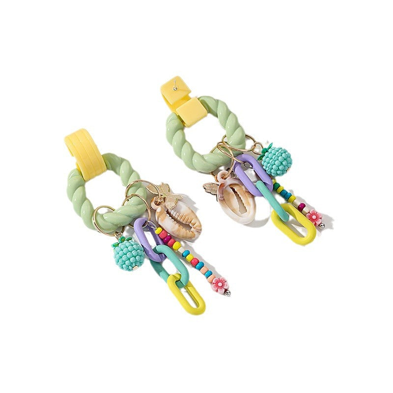 Bohemian Tassel Earrings for Women – Handmade Acrylic Geometric Fashion Jewelry