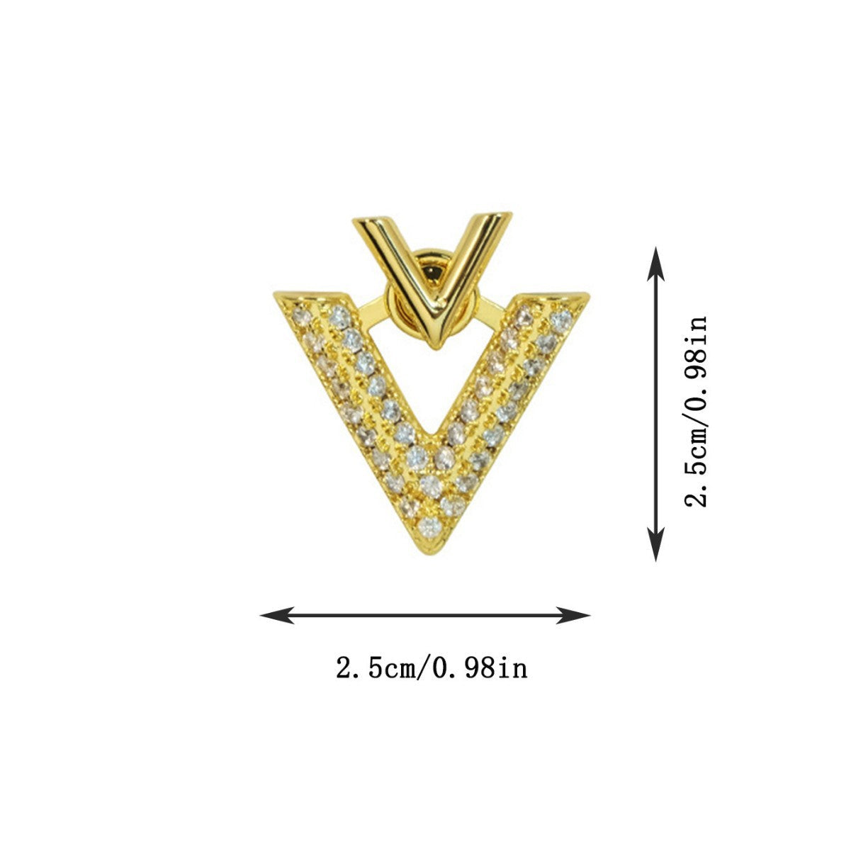 Diamond V-Shaped Earrings for Women – Two-Way Geometric Design