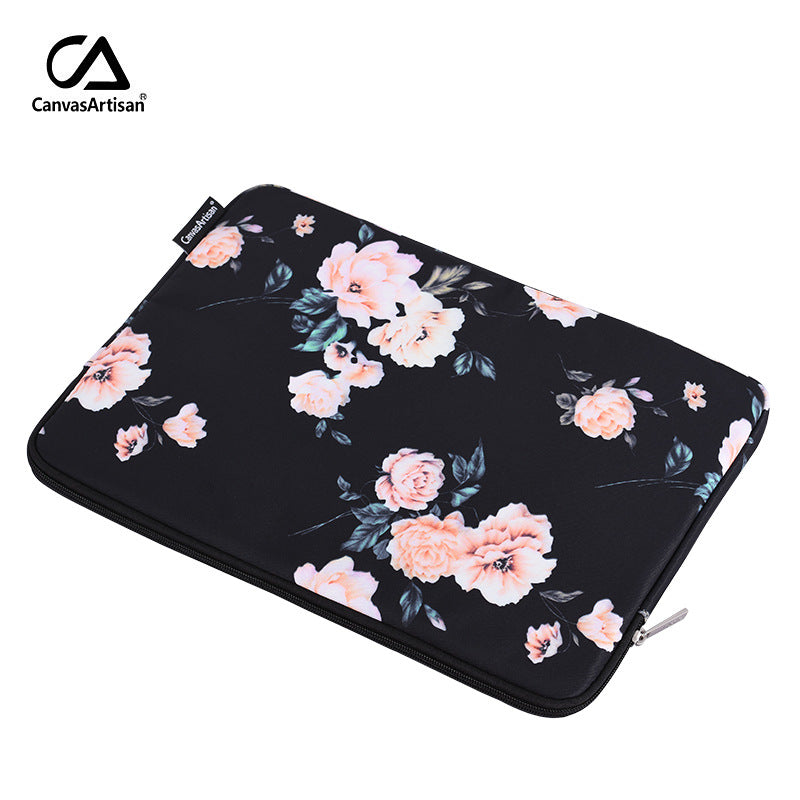 Waterproof Laptop Sleeve with Romantic Rose Print – Shock-Resistant Protective Case for 11-15 Inch