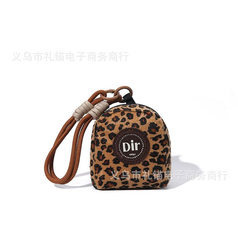 Mini Coin Purse Keychain – Leopard Print Card Holder