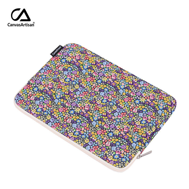 Multicolor Floral Laptop Sleeve – Waterproof Polyester Case for 11"–15" Devices