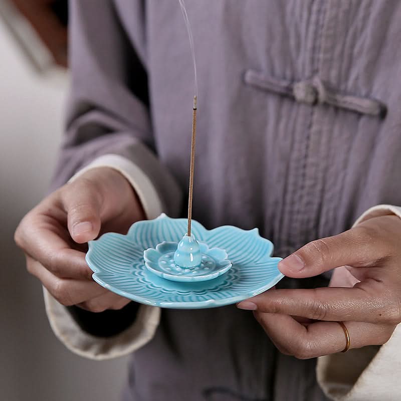 Ceramic Lotus Incense Burner