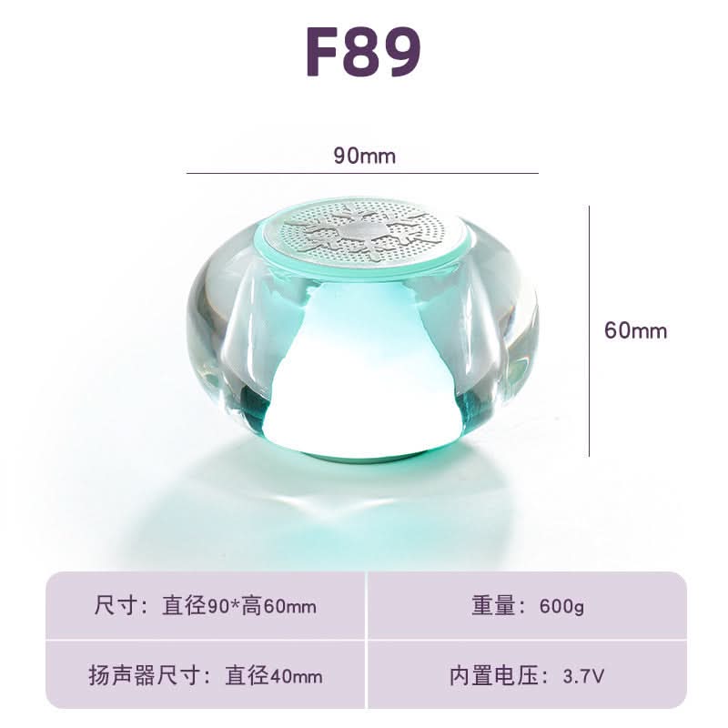 Crystal LED Bluetooth Speaker – Wireless Portable Subwoofer with Colorful Lights