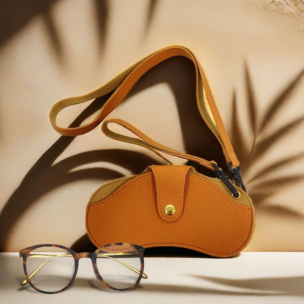 Classic Leather Glasses Case – Neck Hanging Sunglasses Pouch for Travel