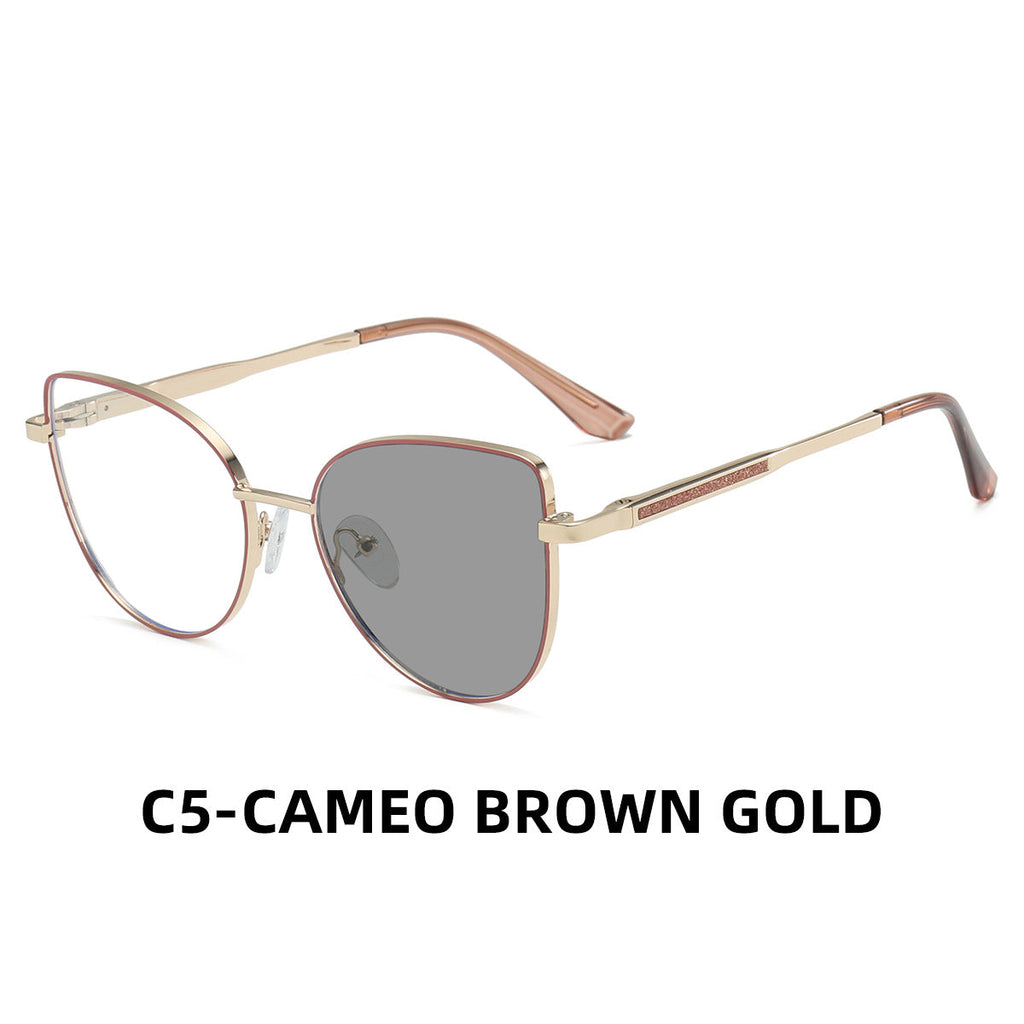 Women's Stylish Photochromic Cat-Eye Glasses – Anti-Blue Light Full Frame Eyewear