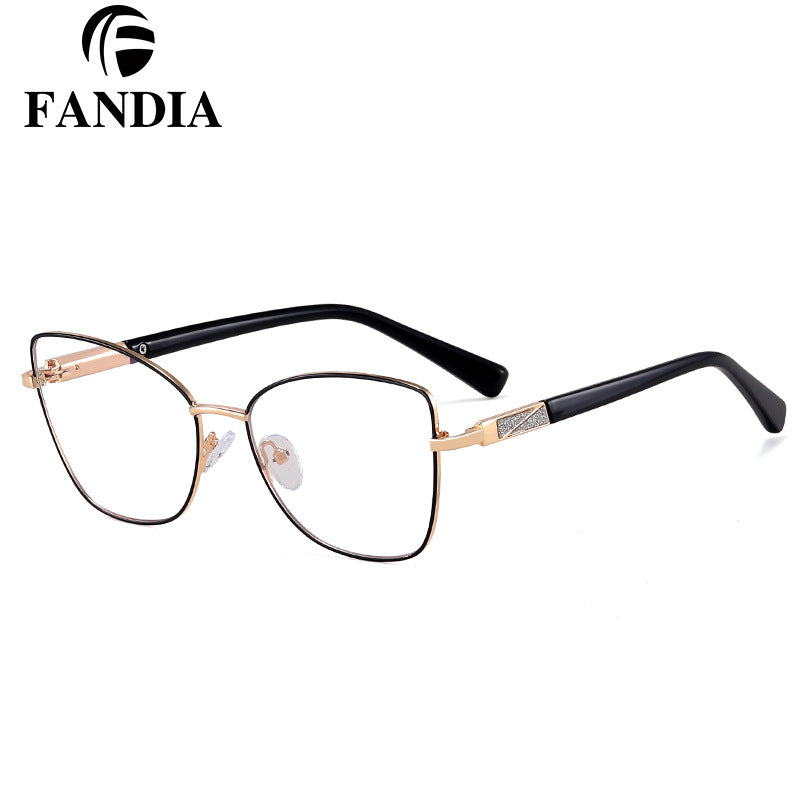 Women’s Square Metal Blue Light Blocking Glasses – Full Frame Anti-UV Eyewear