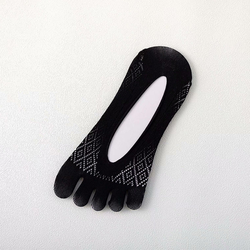 Women’s Silk Five-Finger No-Show Socks – Breathable, Quick-Dry Summer Accessories