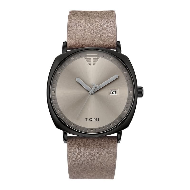 Men's Quartz Watch with Leather Strap