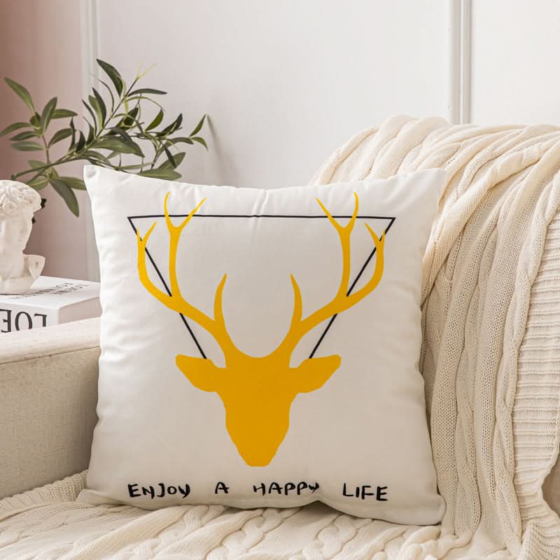 Double-Sided Short Plush Geometric Pillow Covers (Set of 2)