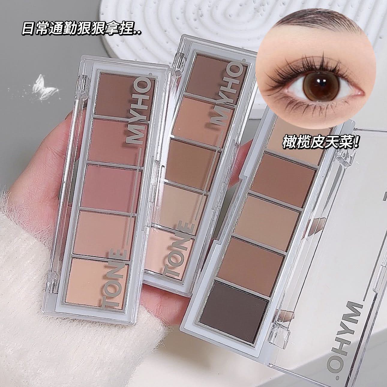 5-Color Contour & Eyeshadow Palette – Matte & Pearlescent