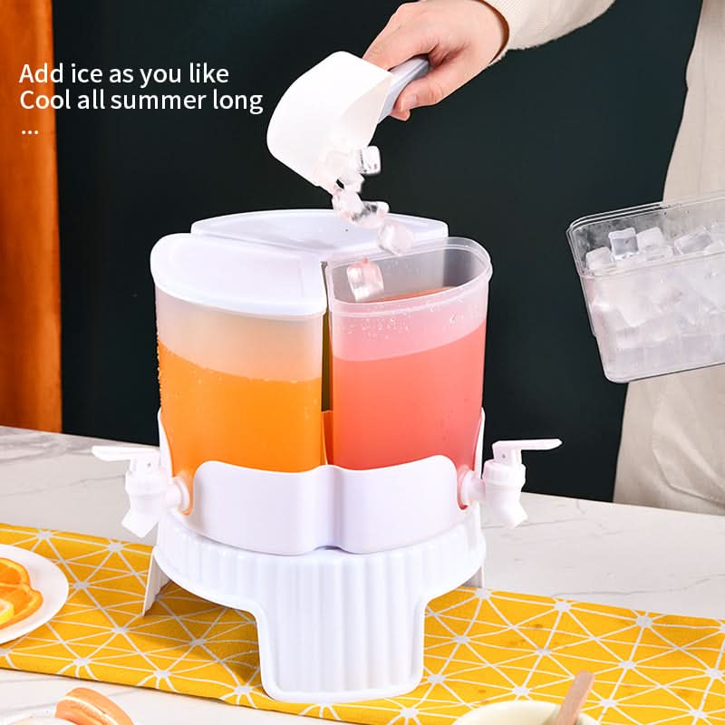 Export hot-selling rotating cold water kettle with faucet for refrigerator fruit teapot three-grid cold water bucket for soaking bottle of ice water 5.2L