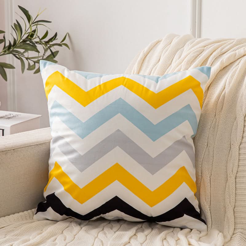 Double-Sided Short Plush Geometric Pillow Covers (Set of 2)