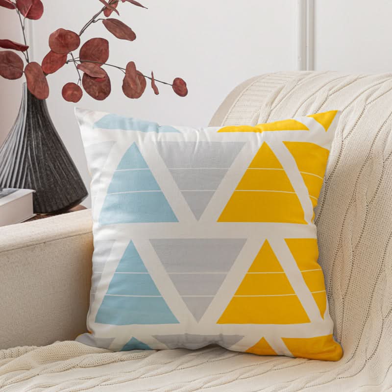 Double-Sided Short Plush Geometric Pillow Covers (Set of 2)