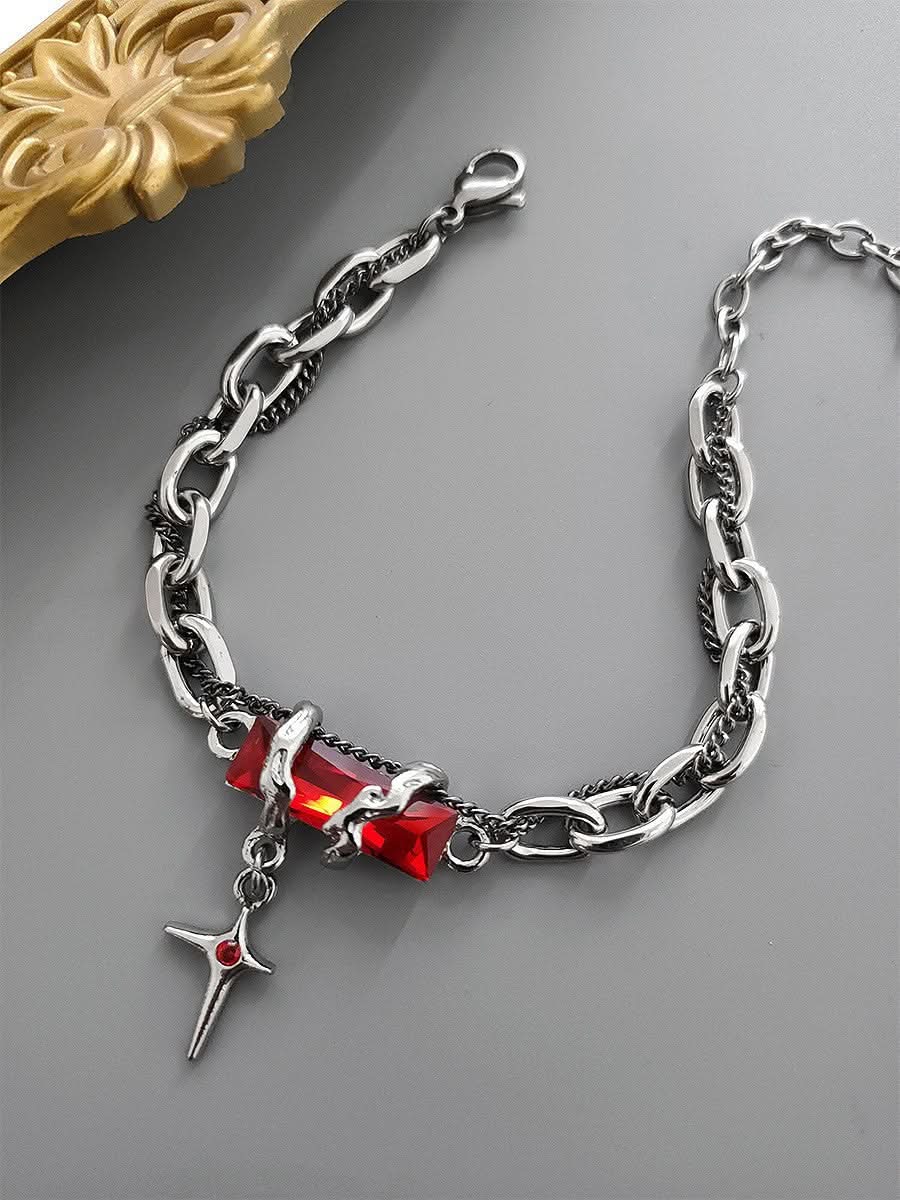 Men’s Stylish Titanium Steel Diamond Bracelet – Minimalist Wrap Design