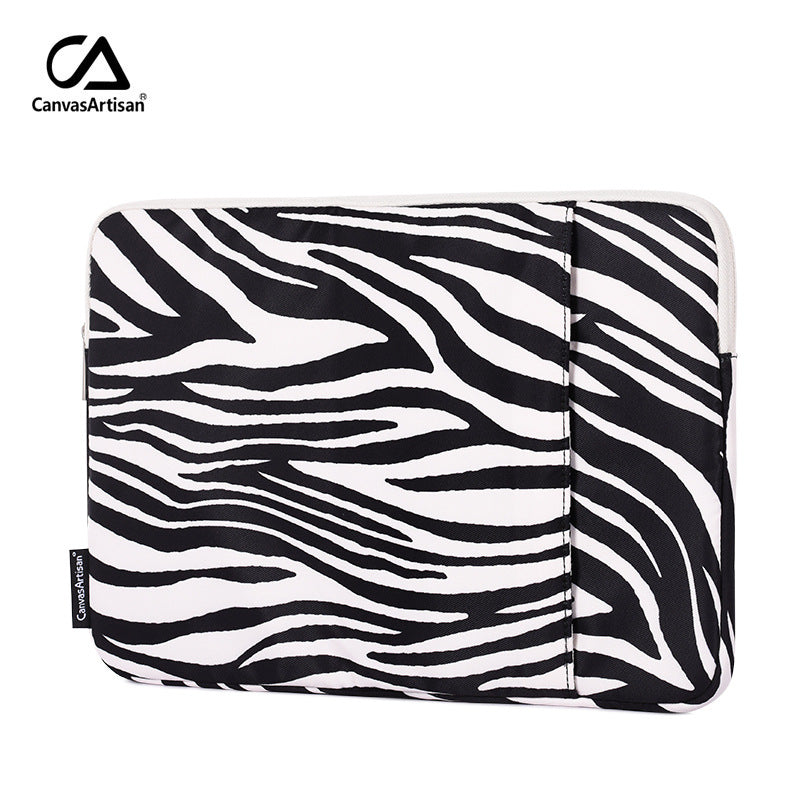 Zebra Print Laptop Sleeve Case – Waterproof, Shock-Resistant Cover with Accessory Pocket (11'-15" inches)