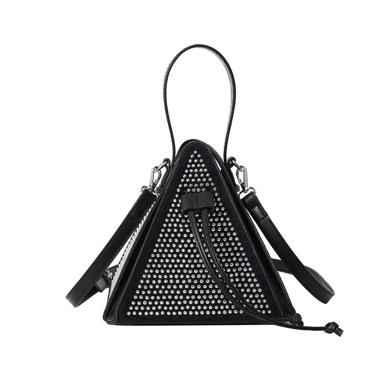 Fashionable Triangle Handbag with Diamond Detail