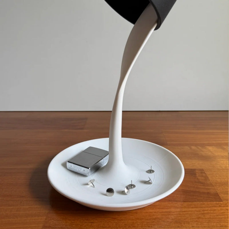 Decorative Table Lamp with Tray – Modern Resin Bedside Light for Living Room & Home Decor