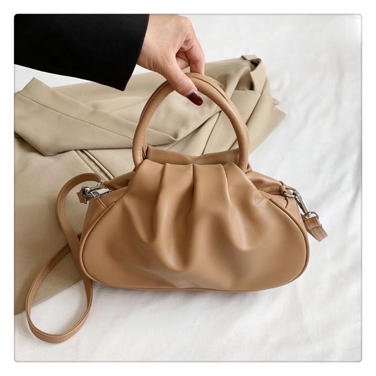 Retro Pleated Cloud Shoulder Bag for Women – Leather Handbag
