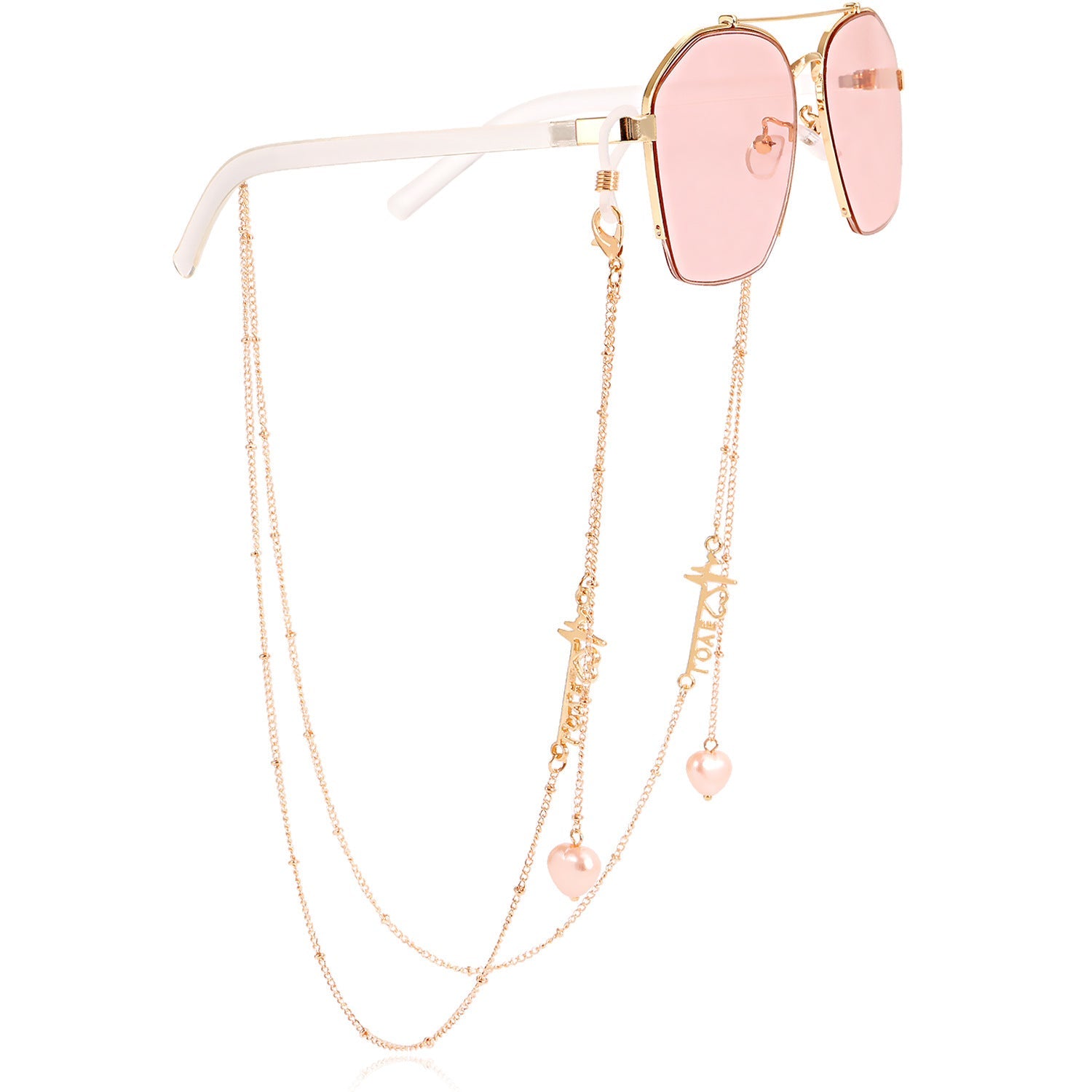 Beaded Glasses Chain – Alloy & Glass Beads Holder Strap, Stylish Eyewear Accessory