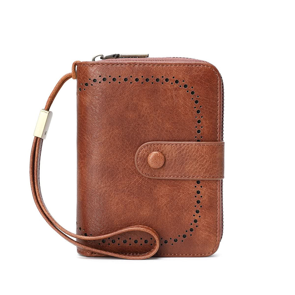 Women's Retro Style RFID Blocking Short Wallet – Card Holder