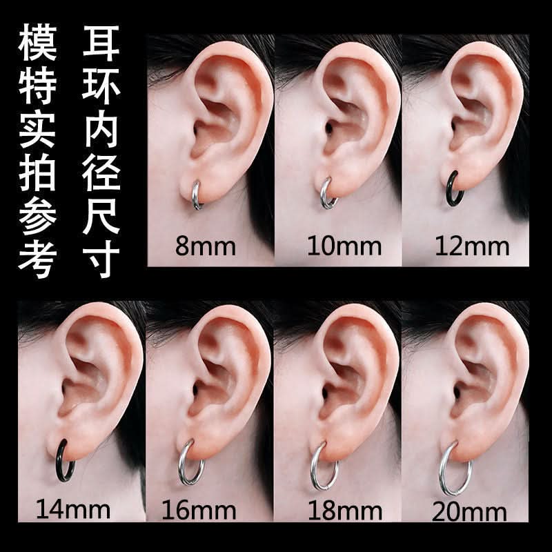 Men’s Hip-hop Style Hoop Earrings - Minimalist Clip-On Ear Cuffs