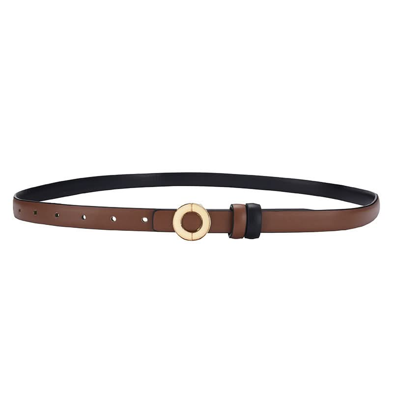 Women's Thin PU Leather Belt – Stylish Adjustable Waist Belt