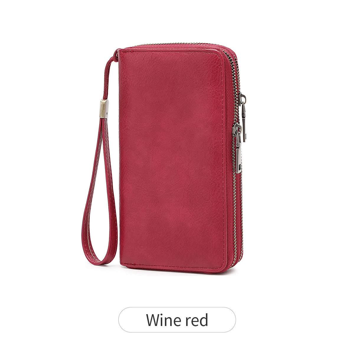 Men's RFID Blocking PU Leather Wallet – Double Zipper Clutch
