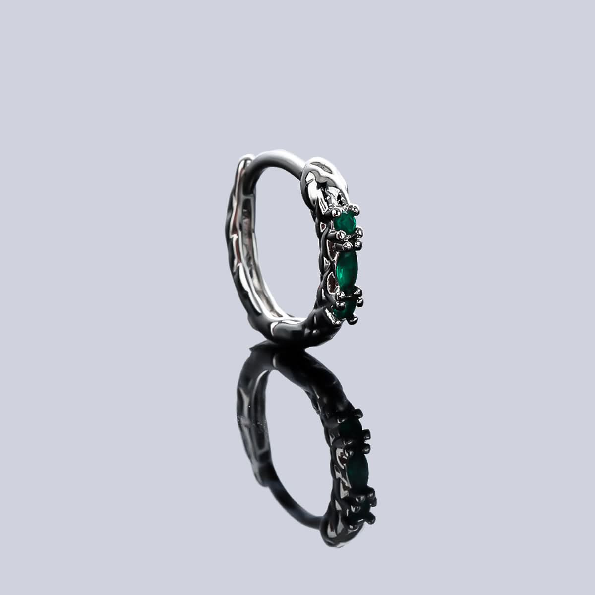 Men’s Emerald Green Snake Earrings –  Fashion Jewelry