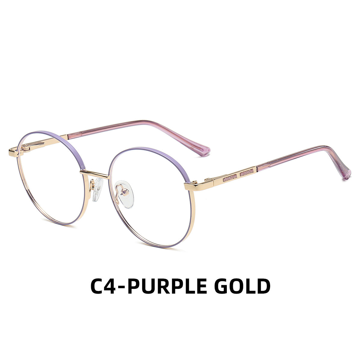 Ultra-Light Round Metal Blue Light Glasses for Women – Full Frame Computer Eyewear