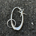 Star Oval Metal Keychain Clip – Premium Alloy Car Key Ring