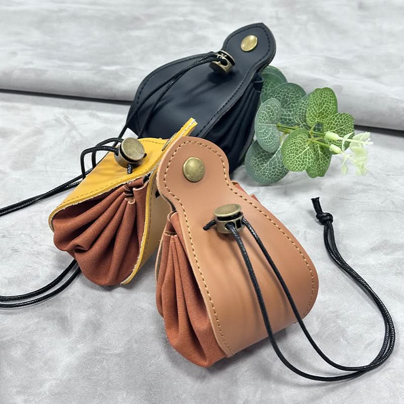 Leather Dice Bag – Drawstring Storage Pouch for Board Games, Coins & Accessories