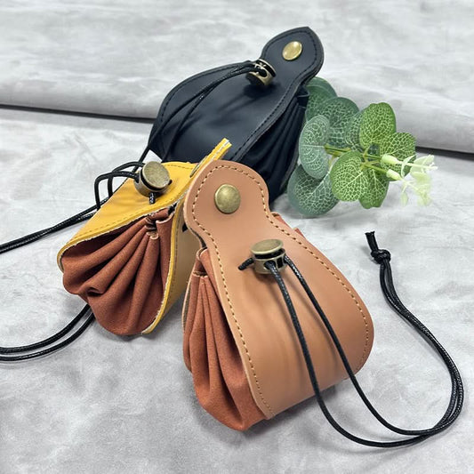 Leather Dice Bag – Drawstring Storage Pouch for Board Games, Coins & Accessories