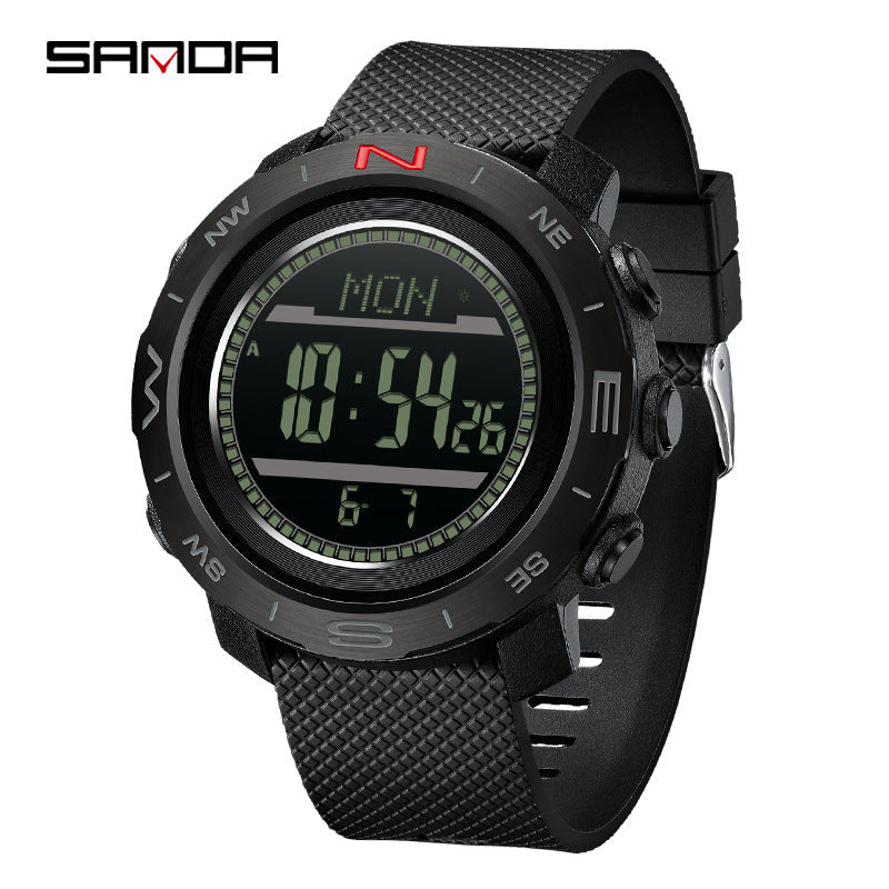 SANDA Outdoor Sports Digital Watch – Waterproof Compass & Smart Features