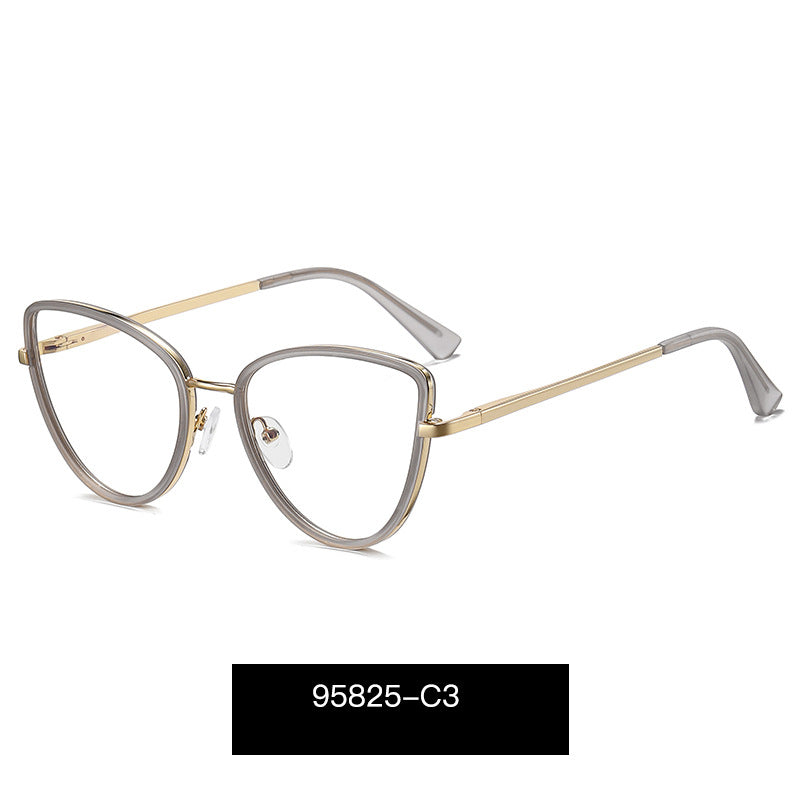 Round Blue Light Blocking Glasses for Women – Metal Myopia Frames