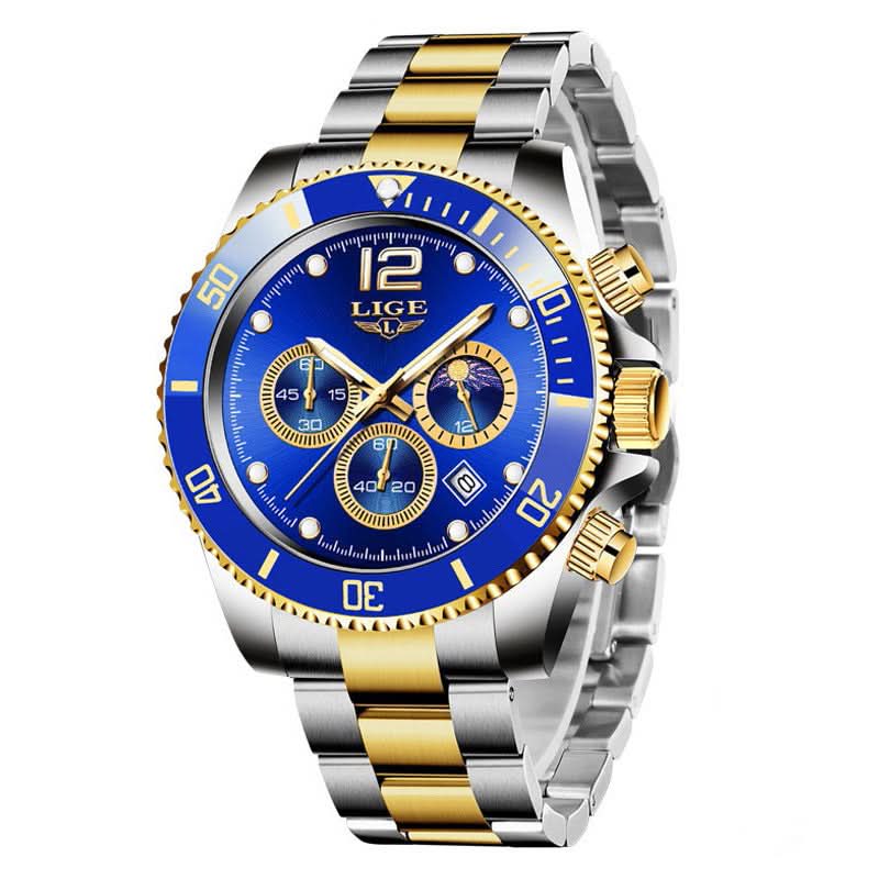 Men’s Quartz Sports Chronograph Watch with 24-Hour Dial & Calendar