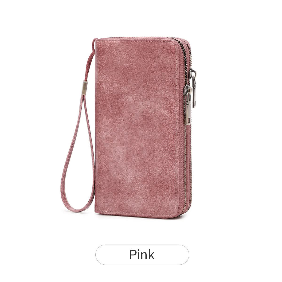 Men's RFID Blocking PU Leather Wallet – Double Zipper Clutch