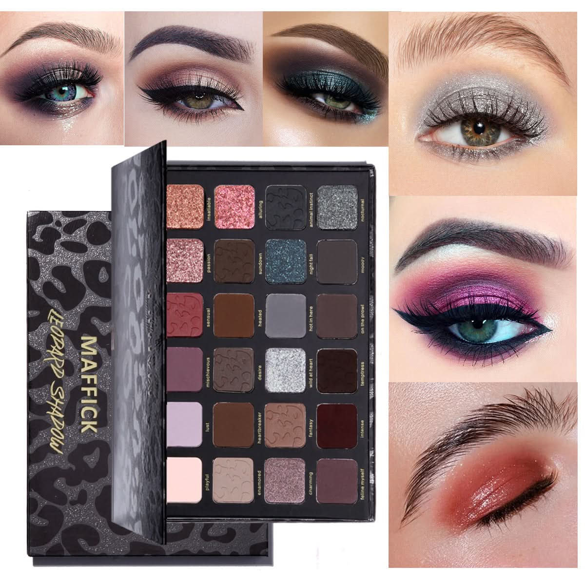 24-Color Leopard Eyeshadow Palette – Chameleon Matte & Pearlescent Shades