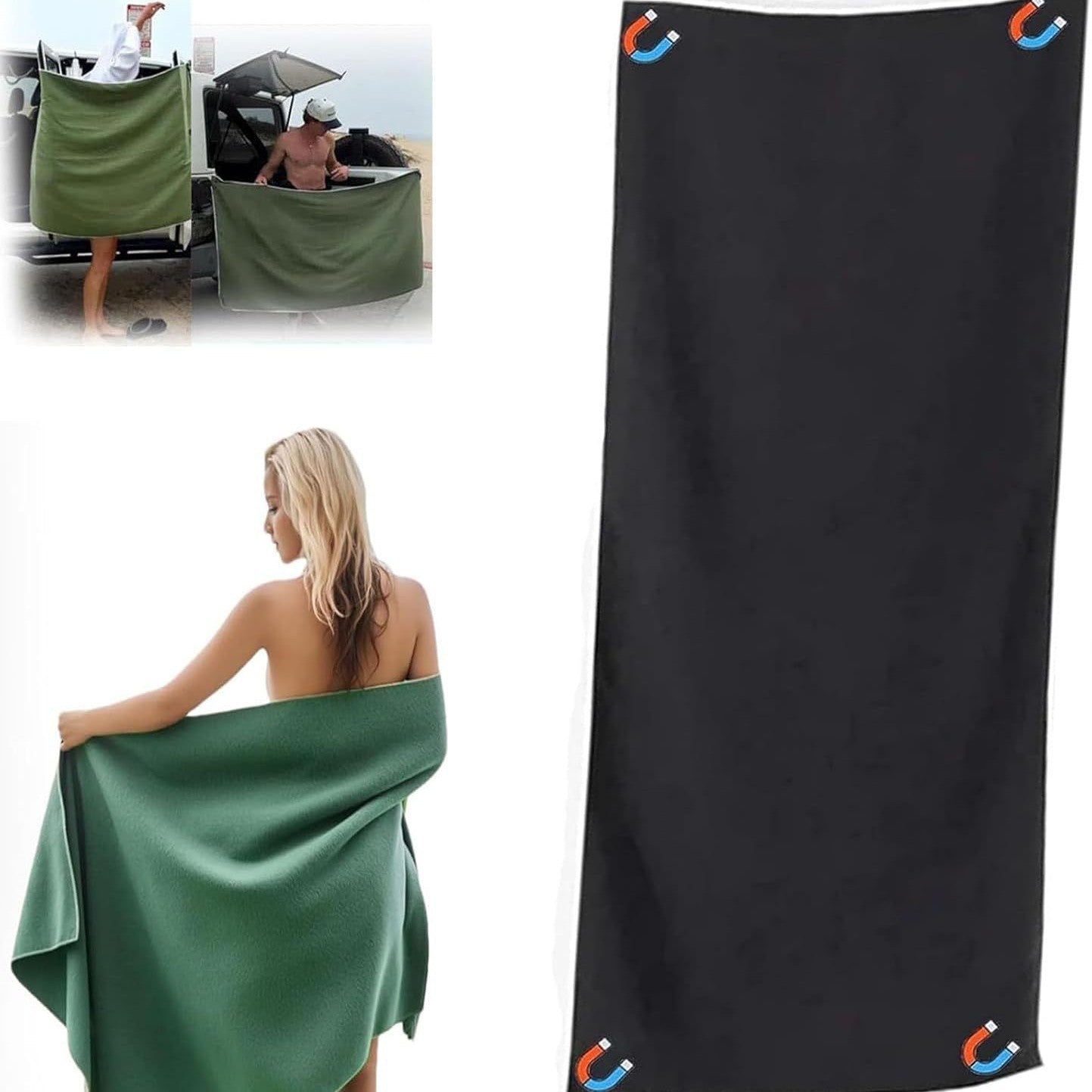 Quick-Dry Magnetic Bath Towel – Coral Fleece Beach Towel for Outdoors