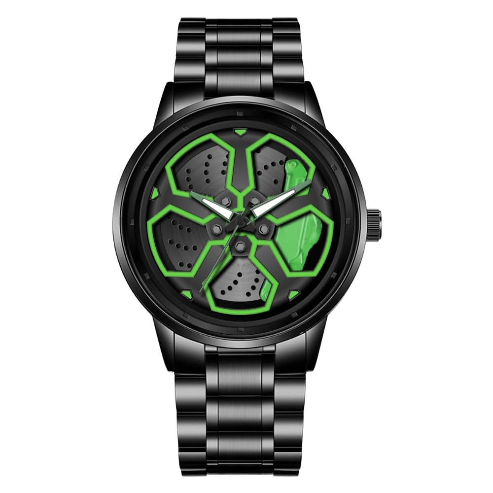 Men's Wheel-Style Waterproof Quartz Watch-Rotatable