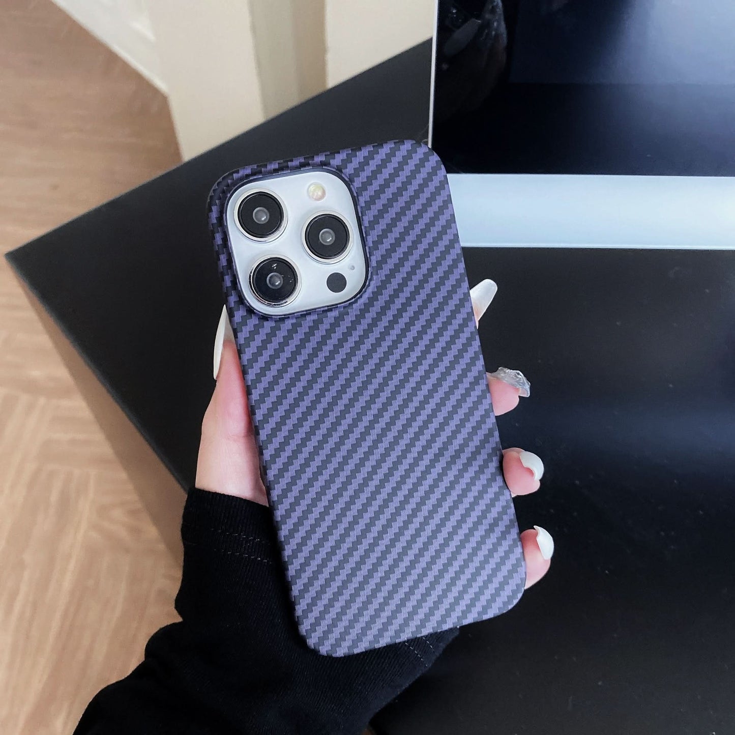 Luxury Carbon Fiber iPhone Case – Shockproof Design