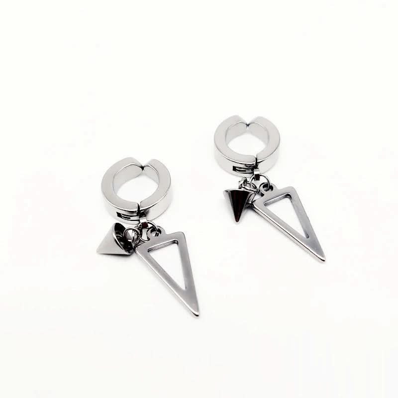 Men's Punk Style Triangle Earrings - Geometric Earrings