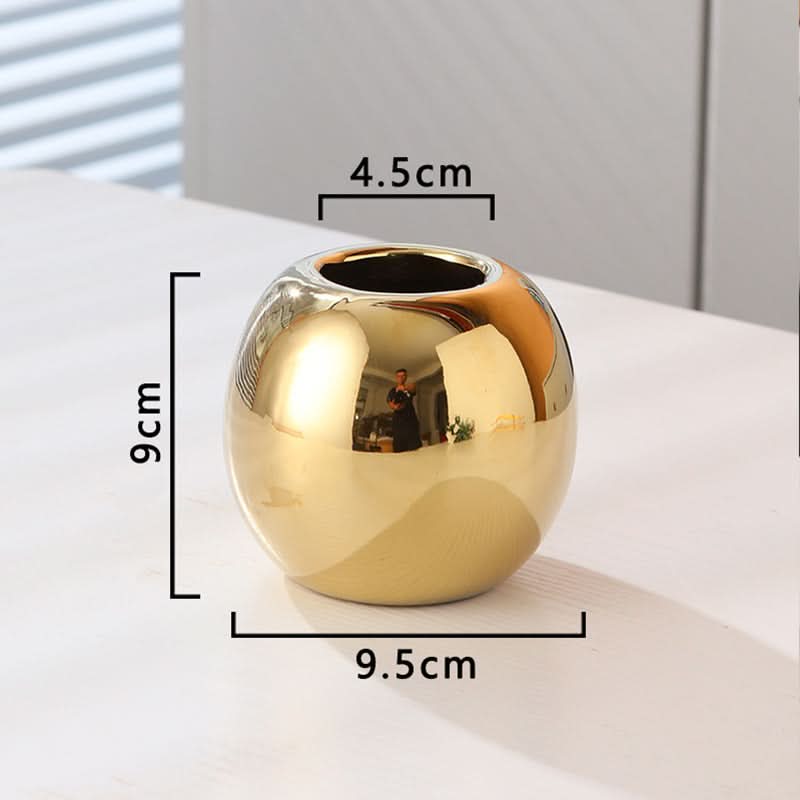 Elegant Golden Ceramic Phalaenopsis Orchid Pot