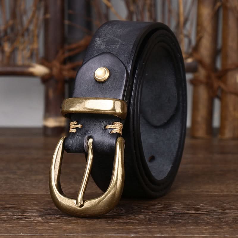 Men's Vintage Retro Leather Belt – Pin Buckle