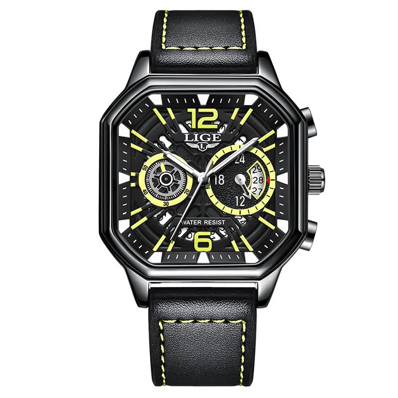Octagonal Sports Watch for Men – Multi-Function Quartz Watch