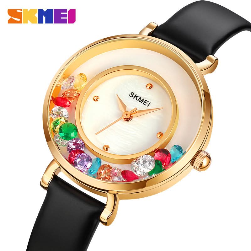Moment Beauty Watch – Elegant Gem Roller, Fashionable Quartz for Women